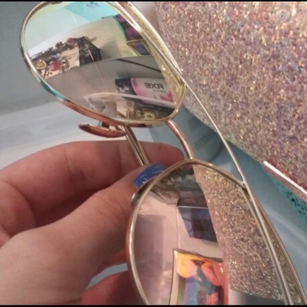 Cat eye reflective pink sunglasses - Picture 5 of 7